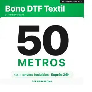 Bono DTF Textil 50 metros - impresión DTF 55x100 cm